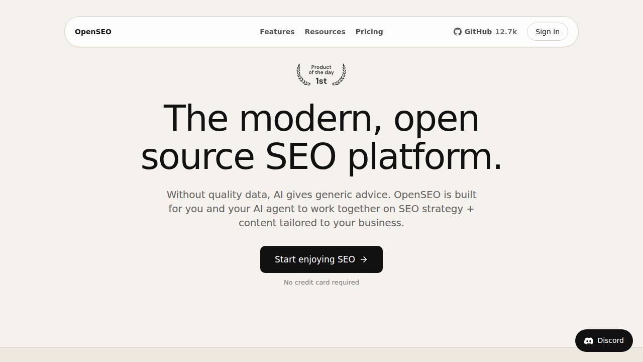 Preview of OpenSEO - Open Source SEO Platform